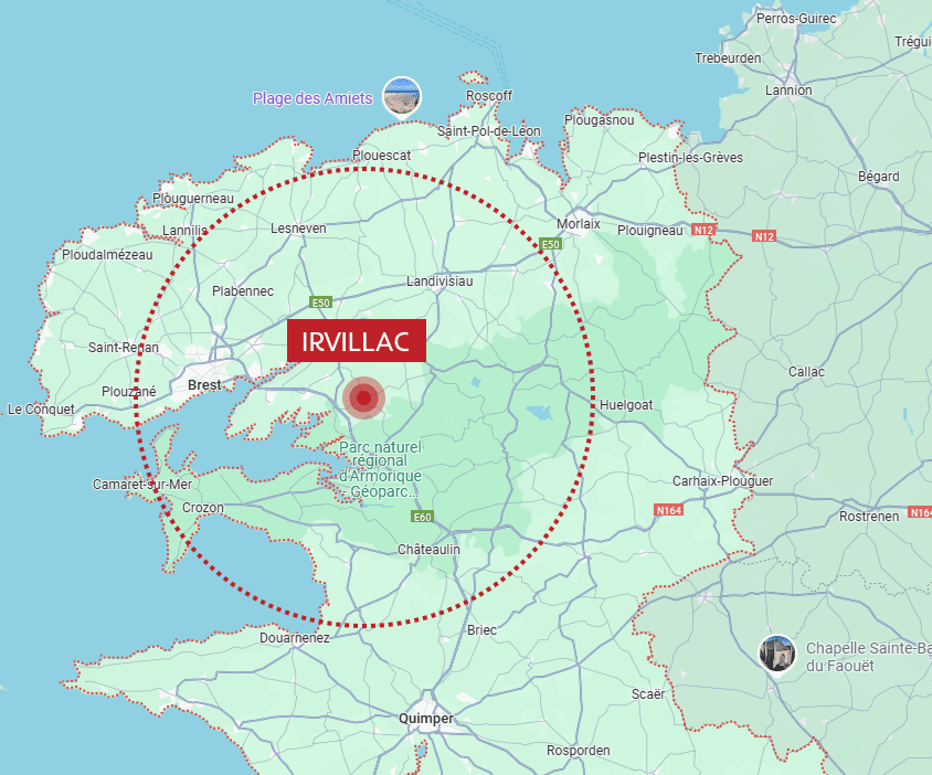 Finistere Bois Elagueur A Landerneau Irvillac Map Couper